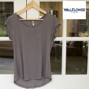 WallFlower Brown/White Stripped Top, Size L